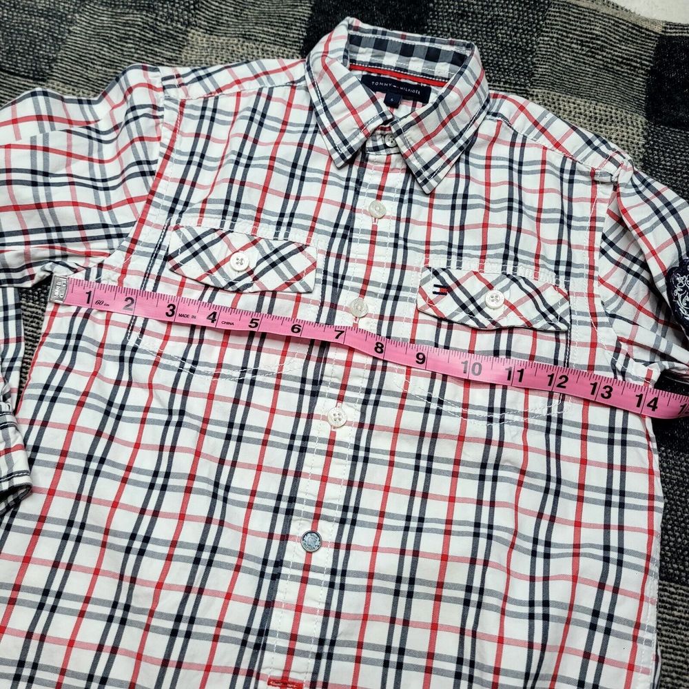 Tommy Hilfiger Button Down Plaid Boys Shirt Size 6 Casual, School, Event - Picture 6 of 9